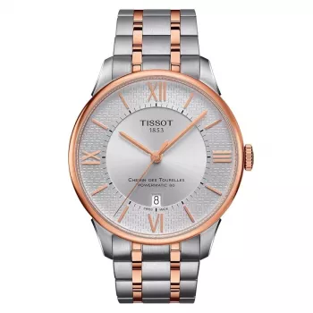 TISSOT T-Classic Chemin des Tourelles reloj automático hombre 42mm acero inoxidable con PVD oro rosa