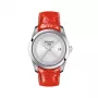 TISSOT T-Classic Couturier Reloj Mujer T035210160310 32mm Esfera Plateada Correa de Piel Blanca