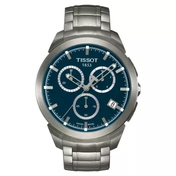 TISSOT T-Classic Couturier reloj cronógrafo hombre cuarzo suizo 43mm esfera azul acero inoxidable