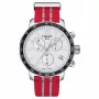 TISSOT T-Sport Chrono XL Classic reloj hombre 42mm esfera plateada correa textil azul cronógrafo cuarzo suizo T09541717037