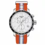 TISSOT T-Sport Quickster cronógrafo de hombre de cuarzo suizo 42mm esfera blanca correa de silicona blanca T09547170371