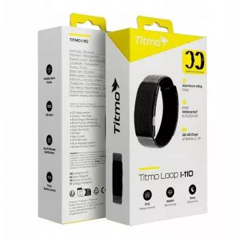Titmo Loop I-110 Smartband negro con ECG, HRV, presión arterial, SpO2, IP68