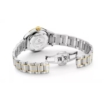 TITONI Airmaster Reloj de mujer 23733SY-583 29mm Cuarzo suizo Acero inoxidable con PVD oro amarillo