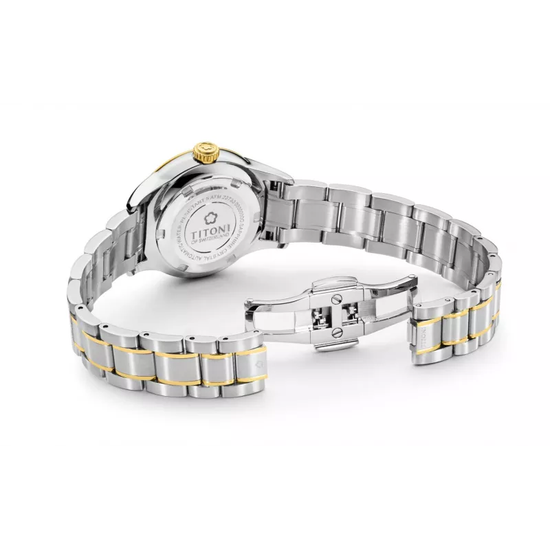 TITONI Airmaster Reloj de mujer 23733SY-583 29mm Cuarzo suizo Acero inoxidable con PVD oro amarillo