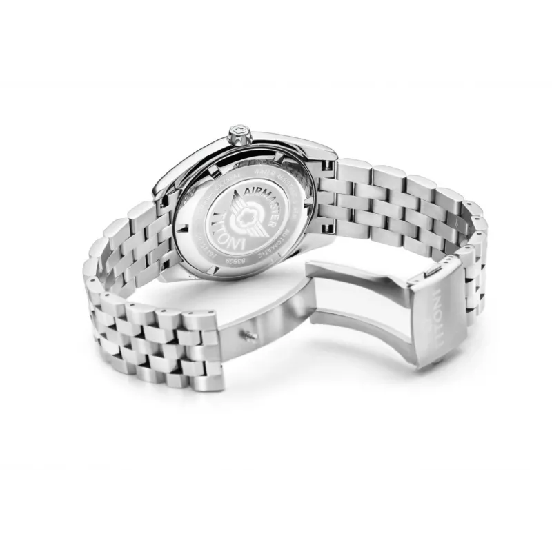 TITONI Airmaster Reloj automático hombre 83909S-063 38,5mm acero inoxidable esfera plateada