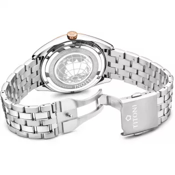 TITONI Airmaster Reloj automático suizo de hombre 878SRG-657 41mm Oro rosa PVD Acero inoxidable Piel marrón