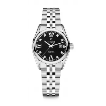 TITONI reloj automático mujer 23909S-354 27mm acero inoxidable esfera plateada
