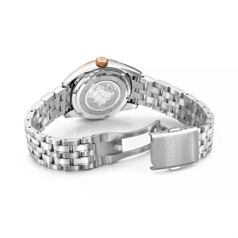 TITONI reloj automático mujer 818SRG-622 30mm acero inoxidable con diamantes