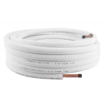 Tubo de cobre Tivento Flex 1/2 pulgadas con aislamiento, rollo de 25 m