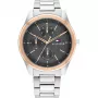 Tommy Hilfiger Reloj analógico de cuarzo hombre 1710541 44mm caja de acero inoxidable correa de piel marrón esfera azul
