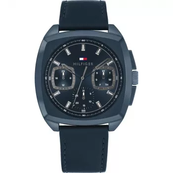 Reloj de hombre Tommy Hilfiger 1710558 analógico de cuarzo 40 mm esfera azul piel marrón