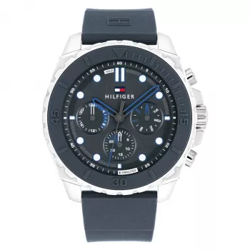 Tommy Hilfiger reloj analógico de cuarzo hombre 1710687 48 mm acero inoxidable esfera azul