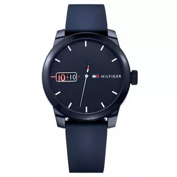 Reloj de hombre Tommy Hilfiger 1791381 analógico de cuarzo 42mm esfera azul piel marrón