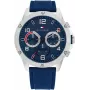 Tommy Hilfiger Reloj de cuarzo analógico para hombre 1792027 44mm esfera azul plata acero inoxidable