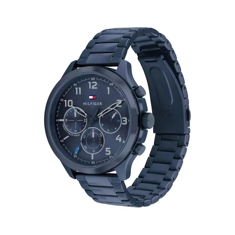 Tommy Hilfiger Damon Reloj de cuarzo para hombre 1791853 44 mm azul silicona