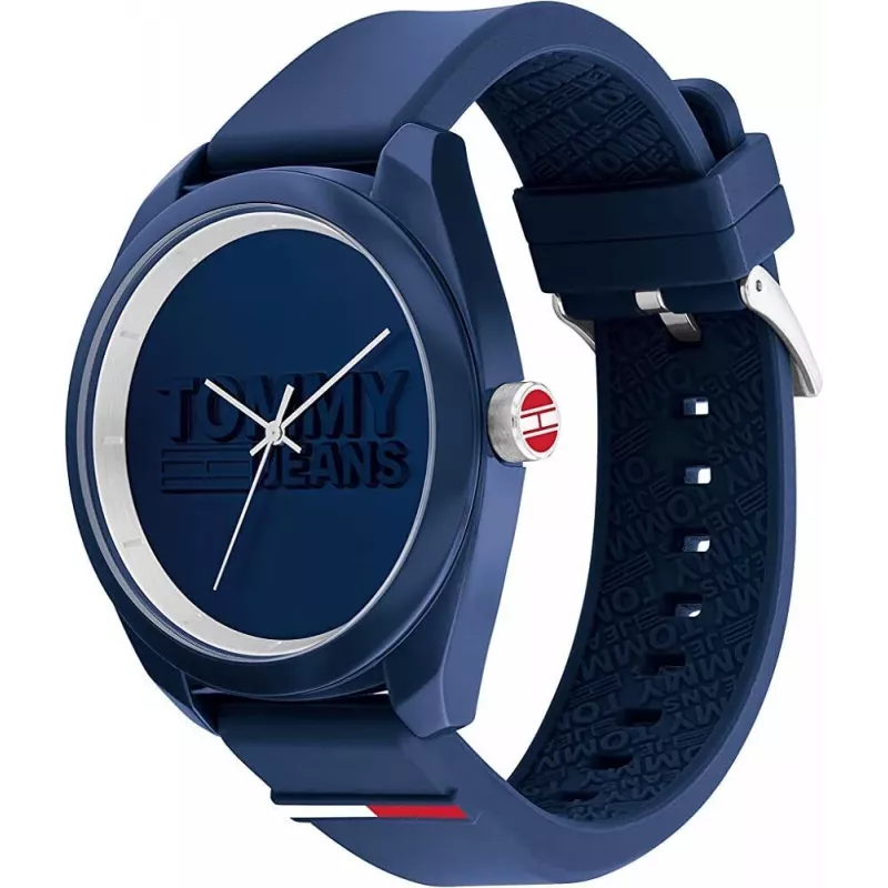 Tommy Hilfiger Hombre Damon Reloj de cuarzo 1791927 45mm esfera azul acero inoxidable correa de malla