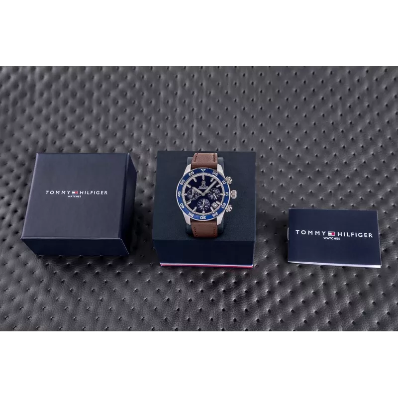 Tommy Hilfiger Reloj de cuarzo Damon para hombre 1792163 41mm Acero inoxidable Esfera azul