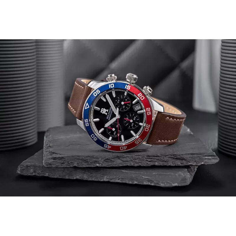 Tommy Hilfiger Reloj de cuarzo Damon para hombre 1792166 40mm esfera azul piel marrón