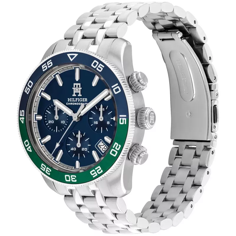 Tommy Hilfiger reloj de cuarzo de hombre Damon 1792185 41mm esfera azul acero inoxidable