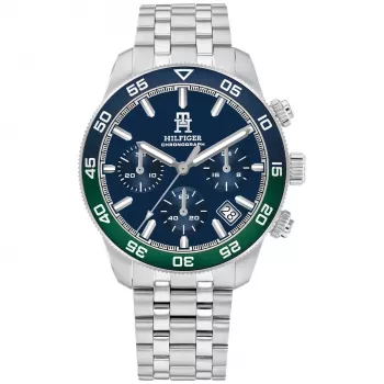 Tommy Hilfiger reloj de cuarzo de hombre Damon 1792185 41mm esfera azul acero inoxidable