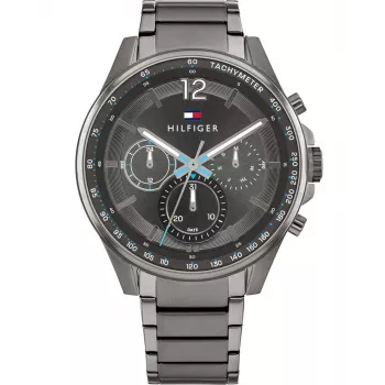 Tommy Hilfiger Reloj de cuarzo para hombre Decker 1791975 44 mm esfera azul malla de acero inoxidable