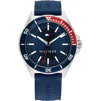Tommy Hilfiger Reloj de hombre Decker cuarzo 1792009 43mm esfera azul acero inoxidable