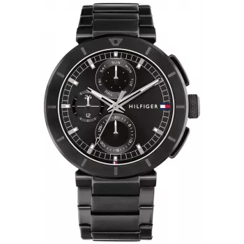 Tommy Hilfiger Decker Reloj de cuarzo hombre 44mm acero inoxidable esfera azul correa de piel marrón
