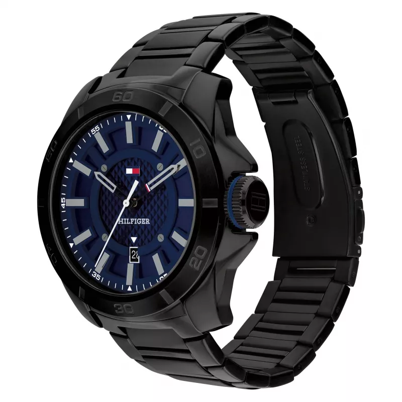 Tommy Hilfiger Reloj analógico de cuarzo de hombre 1792139 49mm Azul Silicona