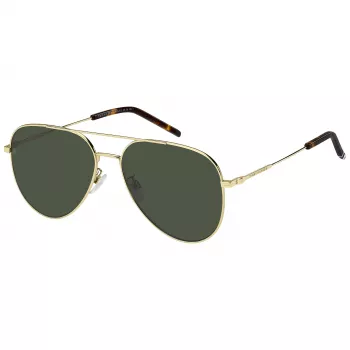 Gafas de sol rectangulares de hombre Tommy Hilfiger TH2111GSJ5G - montura negra brillante, lentes grises, 60/16/150 mm