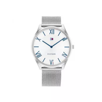 TOMMY HILFIGER Reloj hombre 1710512 43mm esfera azul correa de piel marrón