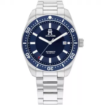 Tommy Hilfiger reloj hombre 1710591 40mm acero inoxidable esfera azul piel marrón