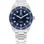 Tommy Hilfiger reloj hombre 1710591 40mm acero inoxidable esfera azul piel marrón