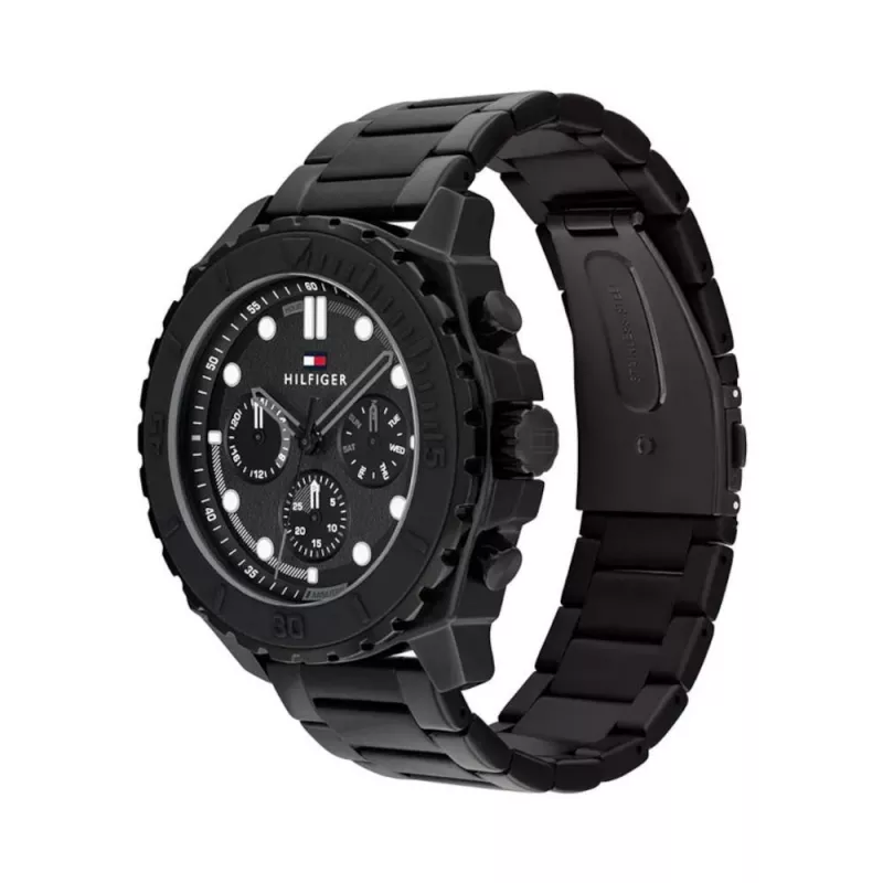 TOMMY HILFIGER Reloj hombre 1710690 49mm azul silicona acero inoxidable cuarzo