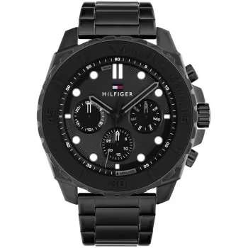 TOMMY HILFIGER Reloj hombre 1710690 49mm azul silicona acero inoxidable cuarzo