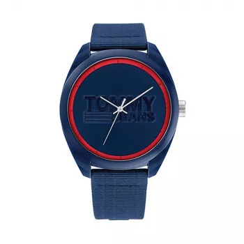 Tommy Hilfiger Reloj para hombre 1792041 45 mm esfera azul correa de piel marrón