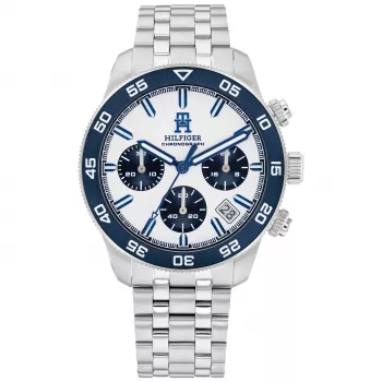 Tommy Hilfiger reloj de hombre 1792157 41mm esfera azul cuero marrón