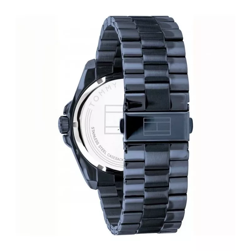 Tommy Hilfiger Reloj hombre TH1791689 44mm esfera azul correa de piel marrón