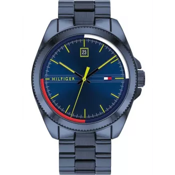 Tommy Hilfiger Reloj hombre TH1791689 44mm esfera azul correa de piel marrón