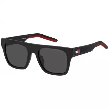 TOMMY HILFIGER TH-1976-S-BLX Gafas de sol de hombre, montura negra, lentes grises, 52/19/145 mm