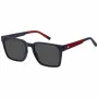 Gafas de sol rectangulares de hombre TOMMY HILFIGER TH-2143-S-8RU, havana, lentes marrones, 55/19/145 mm
