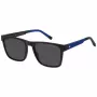 Gafas de sol rectangulares de hombre TOMMY HILFIGER TH-2144-S-D51 - Montura de acetato negra, lentes de policarbonato grises 55/19/145 mm