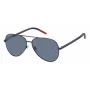 Tommy Hilfiger TJ-0008-S-FLL Gafas de sol rectangulares unisex - Montura de acetato negra, lentes de policarbonato grises, protección UV400