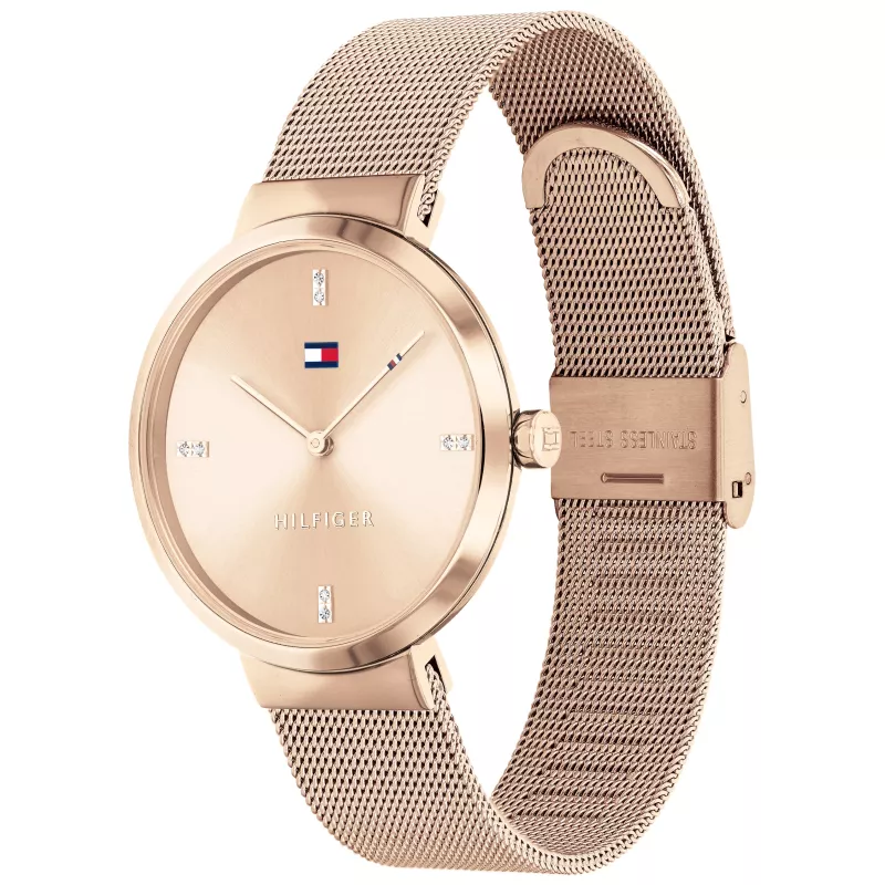 Tommy Hilfiger reloj mujer 1782218 cuarzo analógico 35mm plata acero inoxidable milanesa