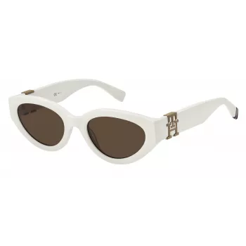 TOMMY HILFIGER gafas de sol de aviador de mujer TH-1957-S-SZJ | montura habana, lentes degradadas marrones 54/21/140 mm