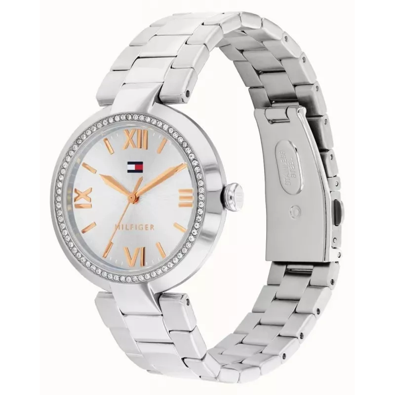 Tommy Hilfiger Reloj para mujer Pippa Cuarzo 34 mm Acero inoxidable plateado malla