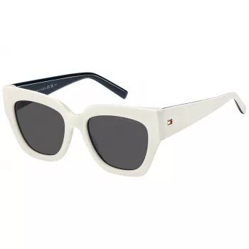 TOMMY HILFIGER Gafas de sol para mujer TH-2223-S-SZJ Havana acetato montura cuadrada lente marrón degradado 53/19/140 mm