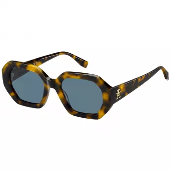 TOMMY HILFIGER Gafas de sol de mujer TH-2155-S-EPZ - Montura de acetato havana, lentes marrones degradadas, 52 mm