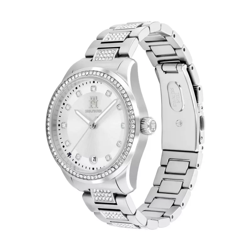TOMMY HILFIGER Reloj de mujer 1782757 (36mm) - Correa de malla de acero inoxidable plateada