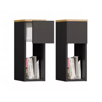 TOP E SHOP GALAX 20/1S mesita de noche, antracita/artisan