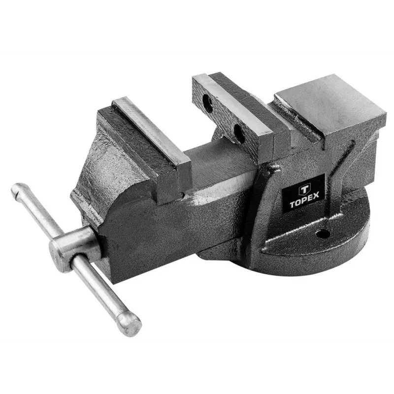 Tornillo de banco para cerrajero TOPEX 100 mm, base giratoria, fundición gris